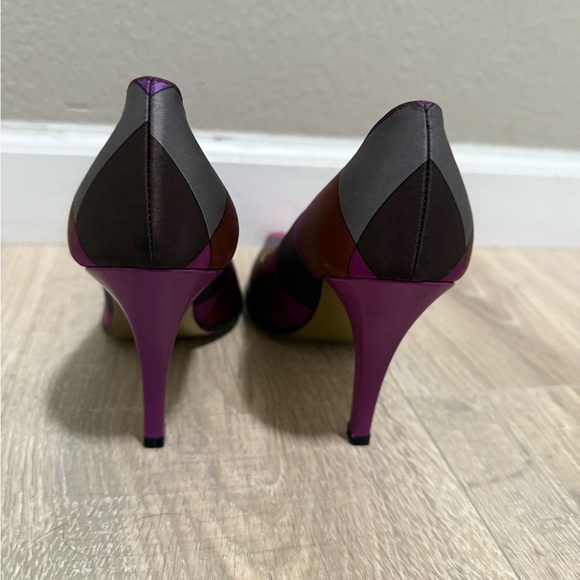 Emilio Pucci Multicolor Geometric Print Heels Size 37 Made in Italy - Picture 4 of 6